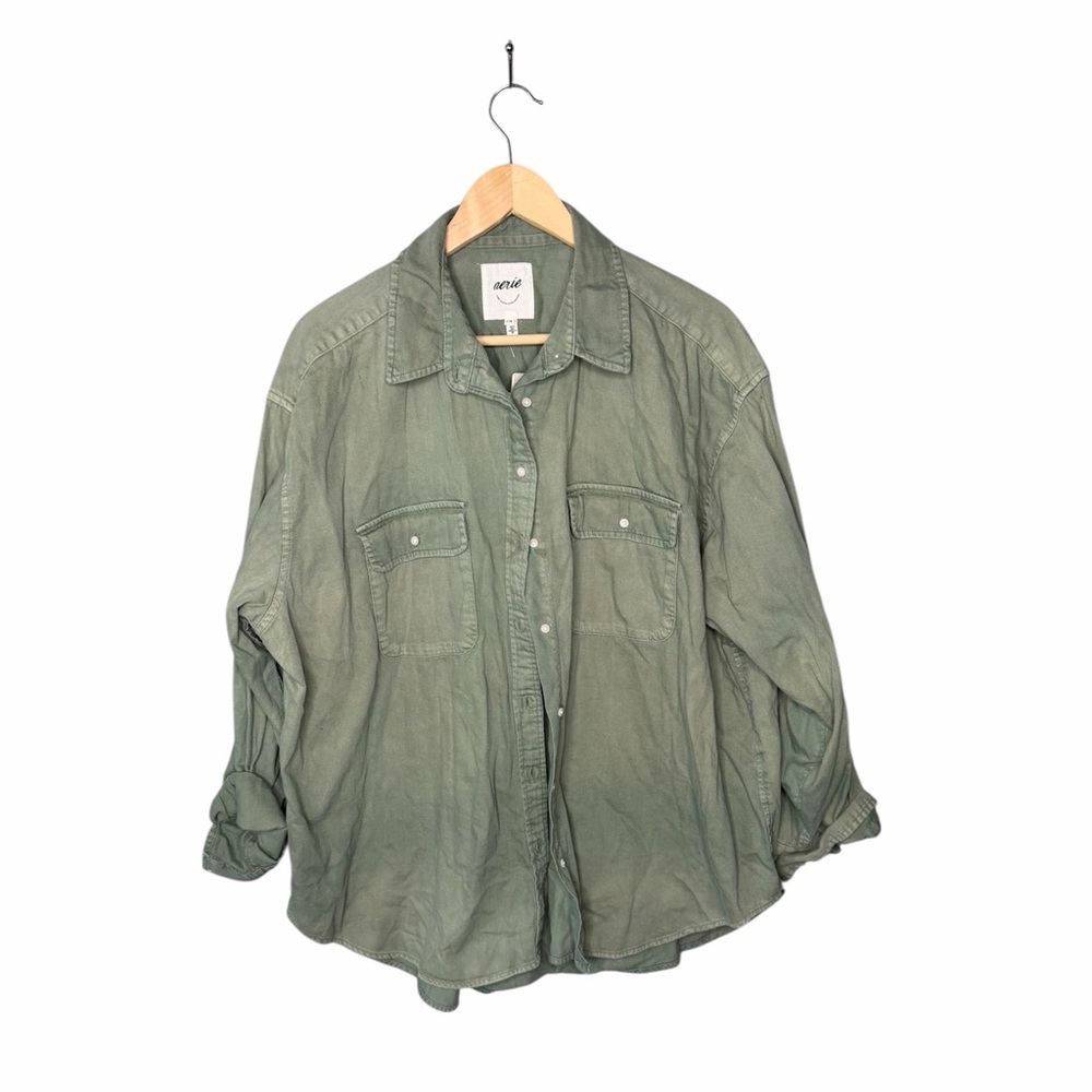 NWT Aerie Faded Boyfriend Button Down - Picture 2 of 11